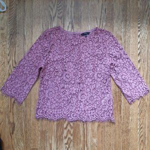 3/4 sleeve lilac lace top